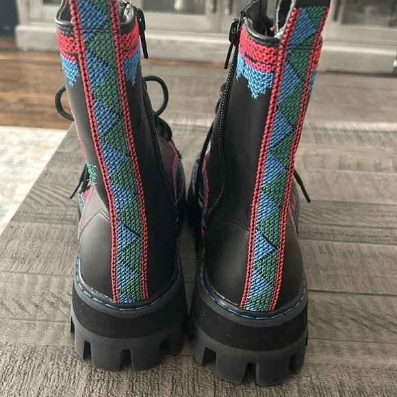 FARM Rio Black Boots with Red and Blue Accents - Picture 8 of 13